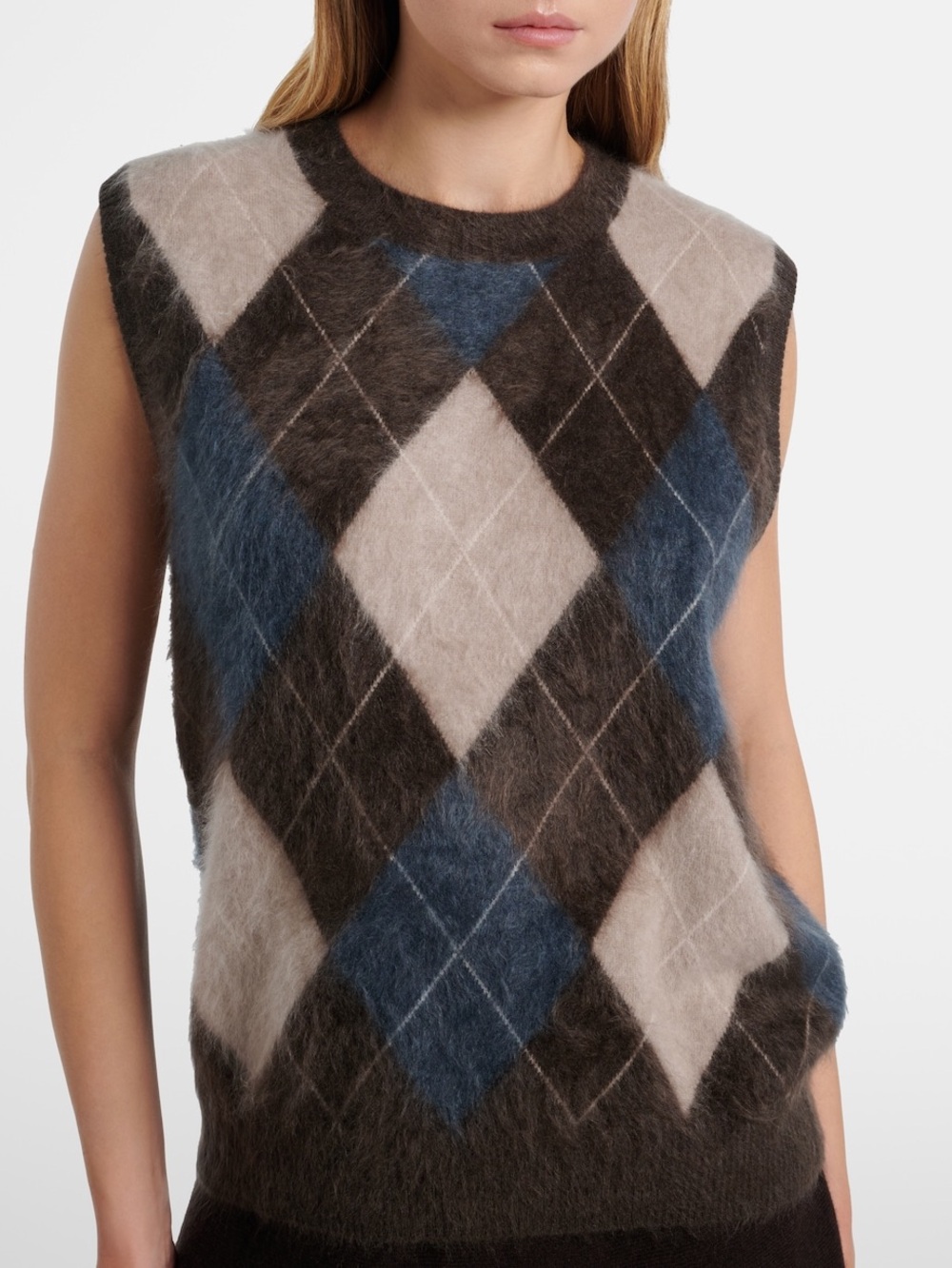 Lisa Yang Yasmin Argyle cashmere sweater vest